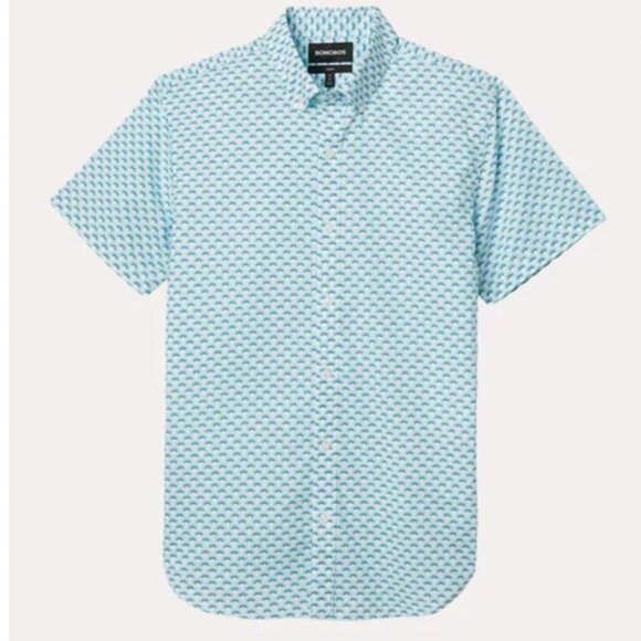 Bonobos Riviera Short Sleeve Shirt Light Teal Standard Fit Regular Length XL - Picture 1 of 10